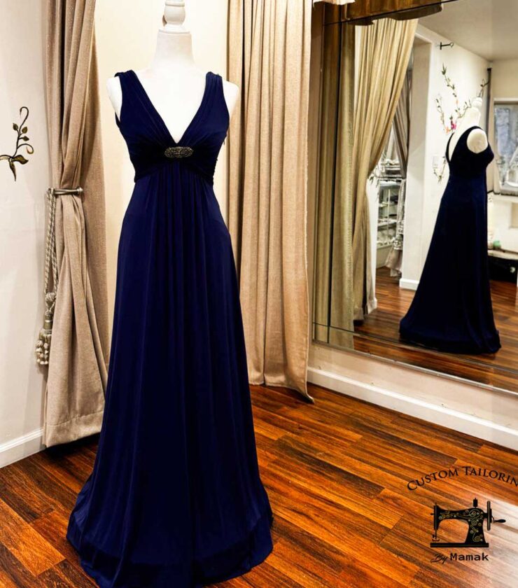 Blue evening dress