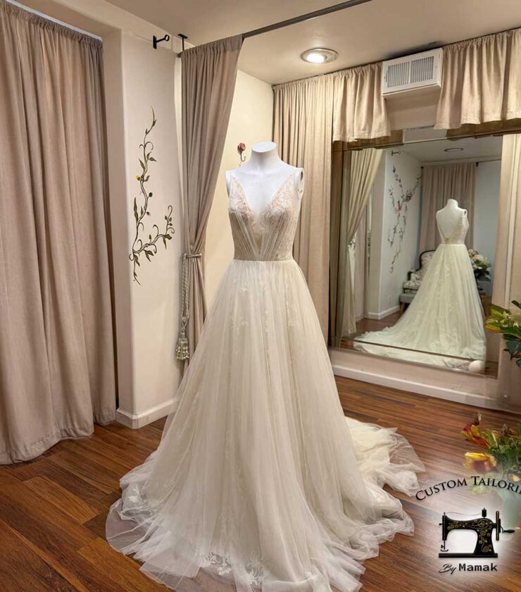 White lace wedding dress kod04