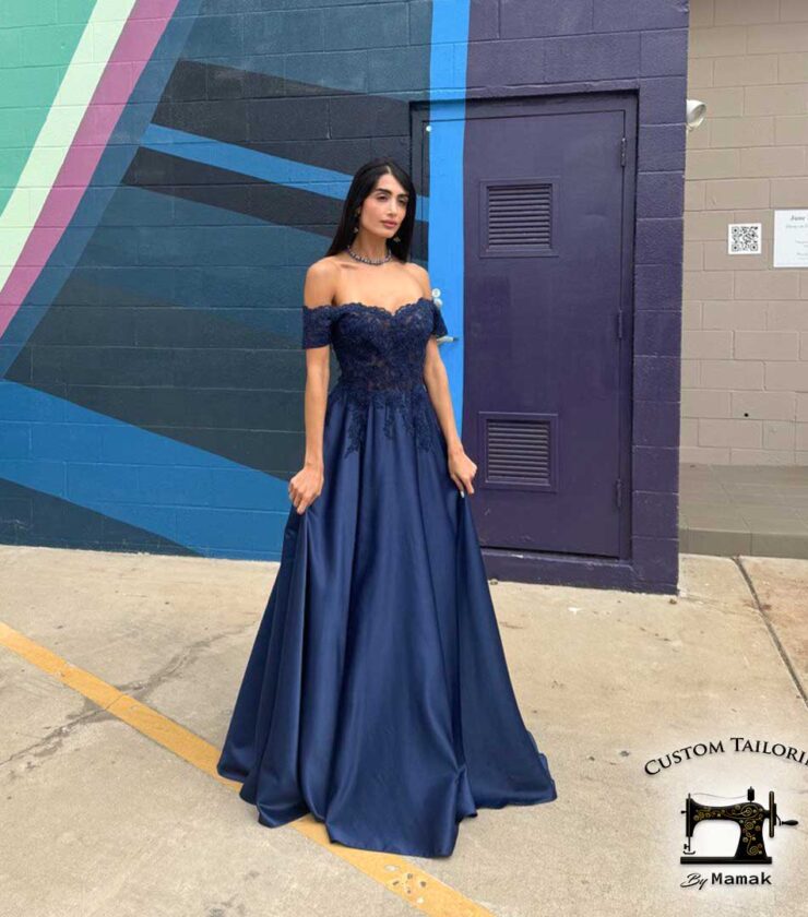 Blue evening dress