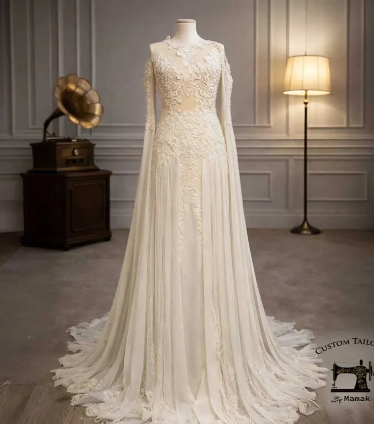 Ethereal Grace – Long Sleeve Lace Wedding Gown