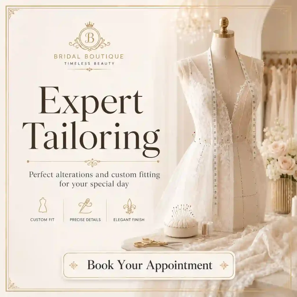 Expert tailoring and bridal alterations in San Diego by Custom Mamak with custom fitting and precise dress details