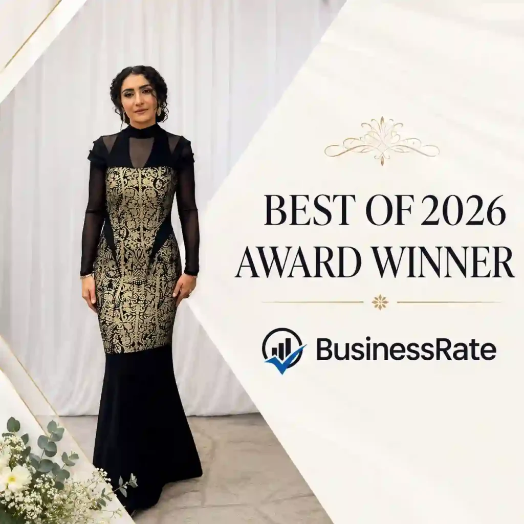 Custom Mamak recognized as Best of 2026 Award Winner by BusinessRate for custom tailoring in San Diego